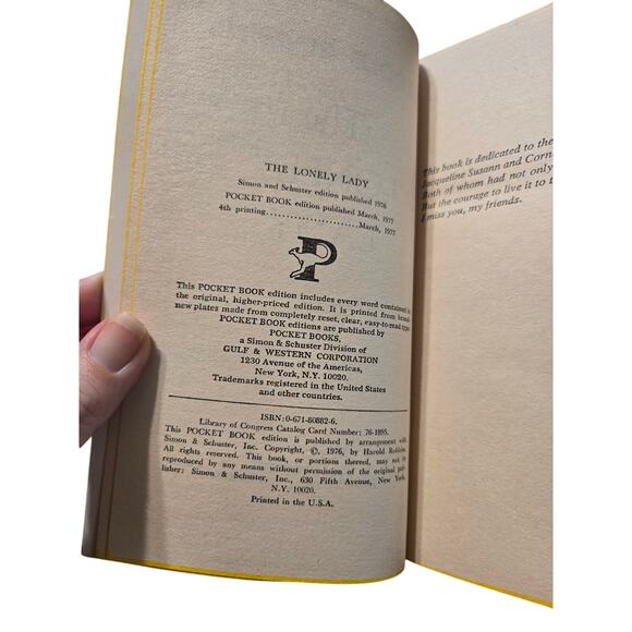 Harold Robbins THE LONELY LADY Adult Fiction Saga Drama Pocket Books 0671808826 - Picture 6 of 7